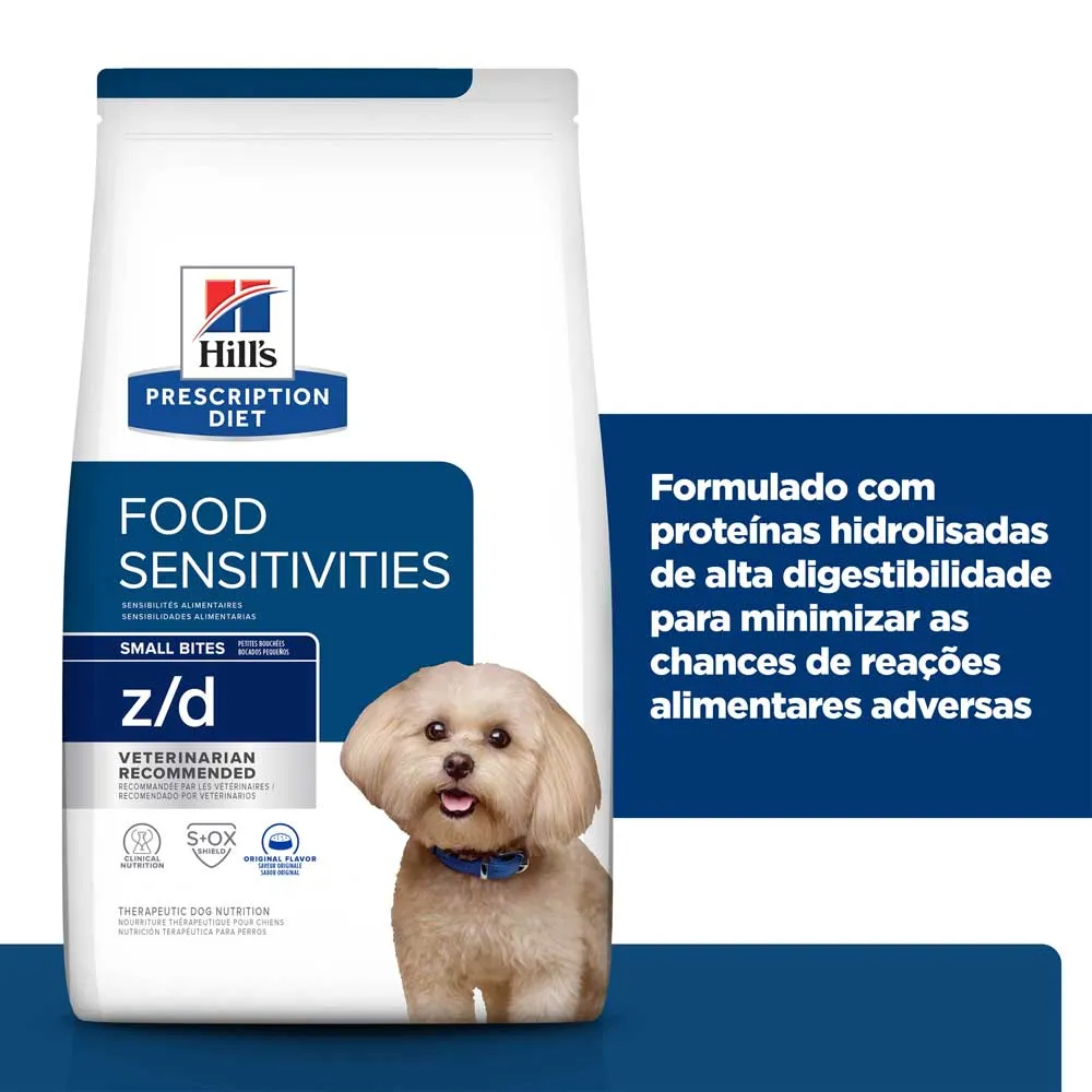 Ração Hill's Prescription Diet Z/D Cães Adultos Pedaços Pequenos Alergias Alimentares e da Pele — foto 3