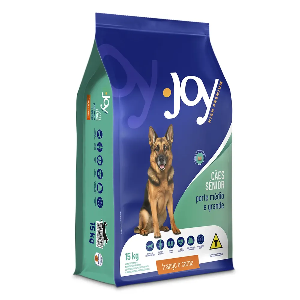 Ração Joy High Premium Cães Sênior Raças Médias e Grandes Frango e Carne — foto 4