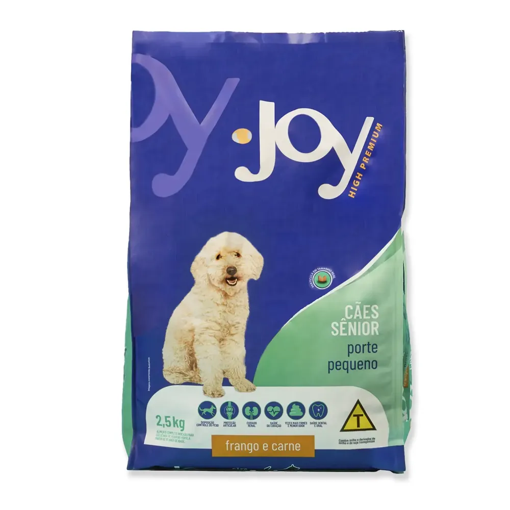 Ração Joy High Premium Cães Sênior Raças Pequenas Frango e Carne