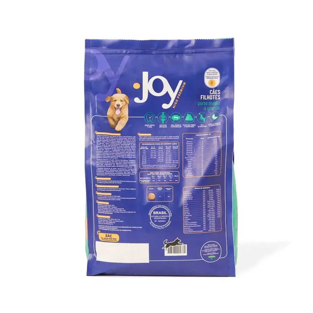 Ração Joy High Premium Cães Filhotes Raças Médias e Grandes Frango e Carne — foto 6