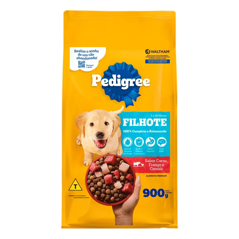 Ração Pedigree Cães Filhotes Raças Médias e Grandes Carne Frango e Cereais — foto 2