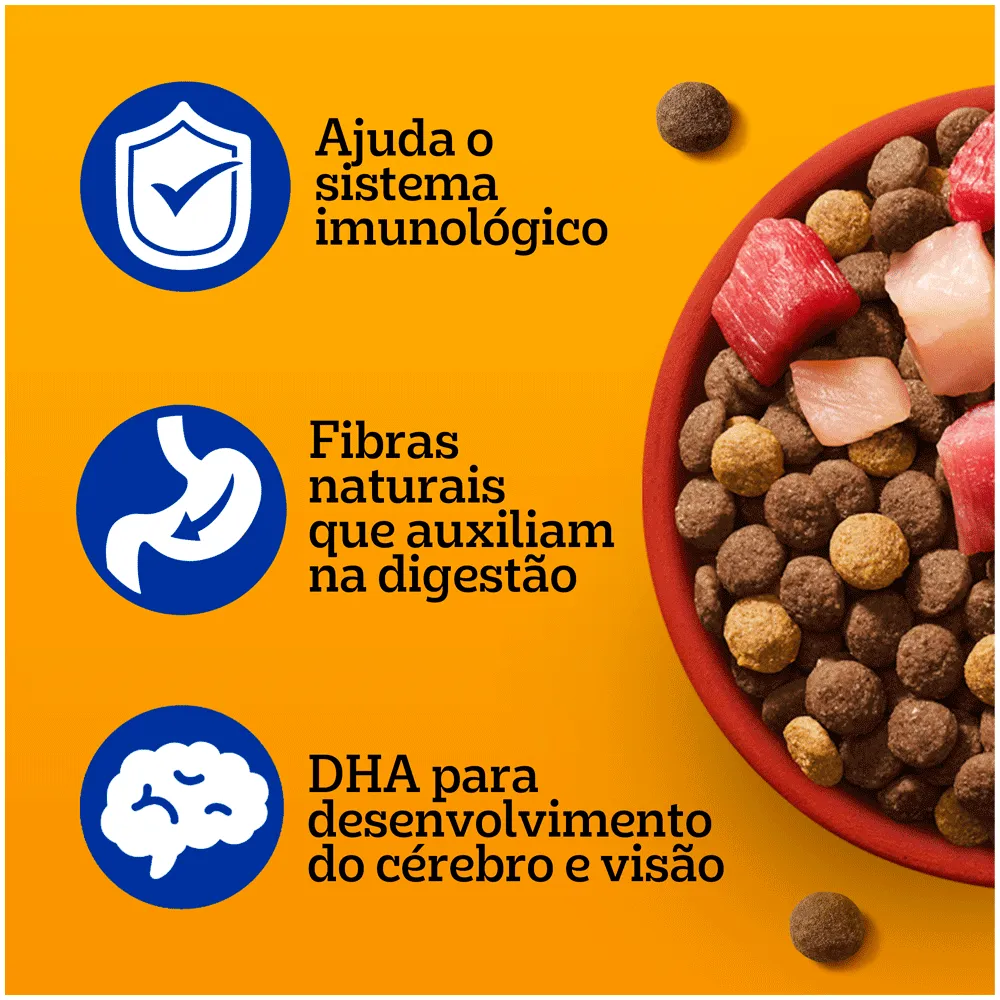 Ração Pedigree Cães Filhotes Raças Médias e Grandes Carne Frango e Cereais — foto 3