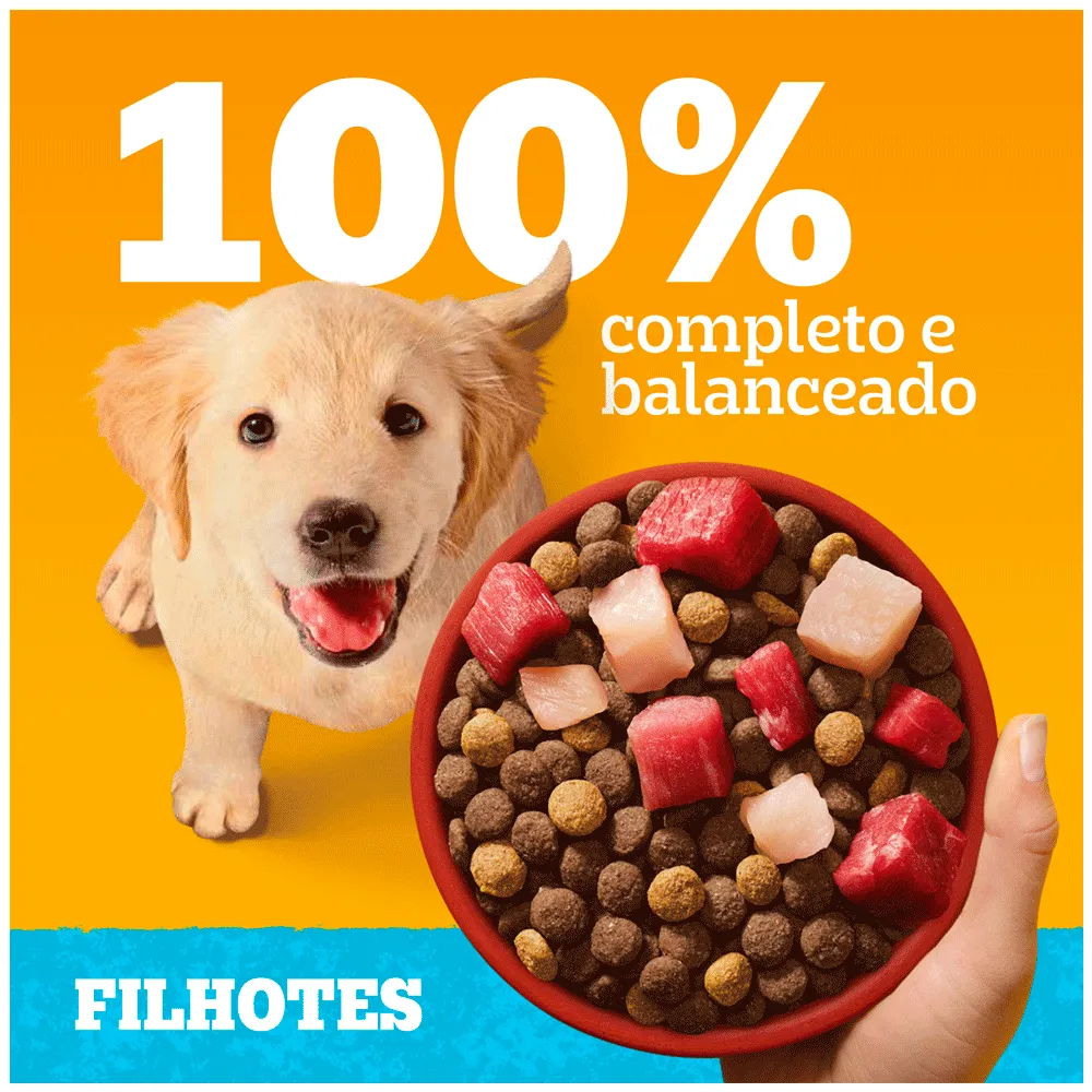 Ração Pedigree Cães Filhotes Raças Médias e Grandes Carne Frango e Cereais — foto 5