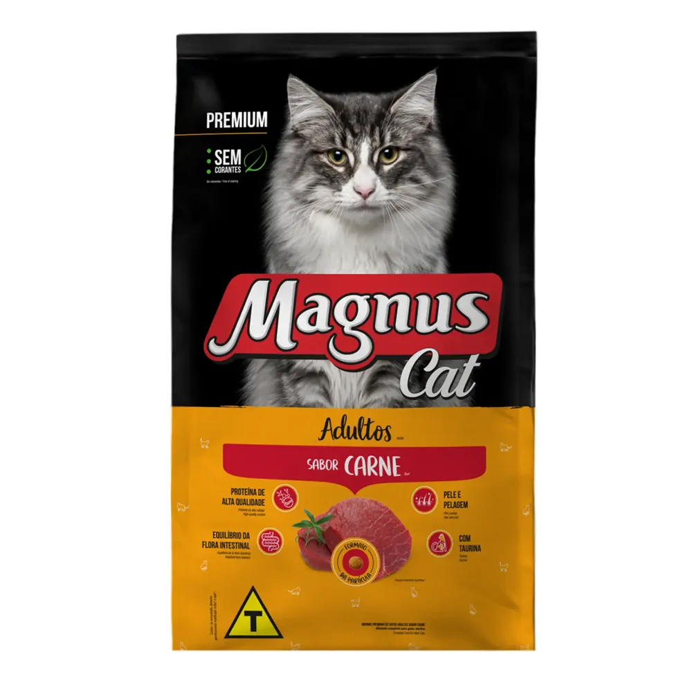 Ração Magnus Cat para Gatos Adultos Carne
