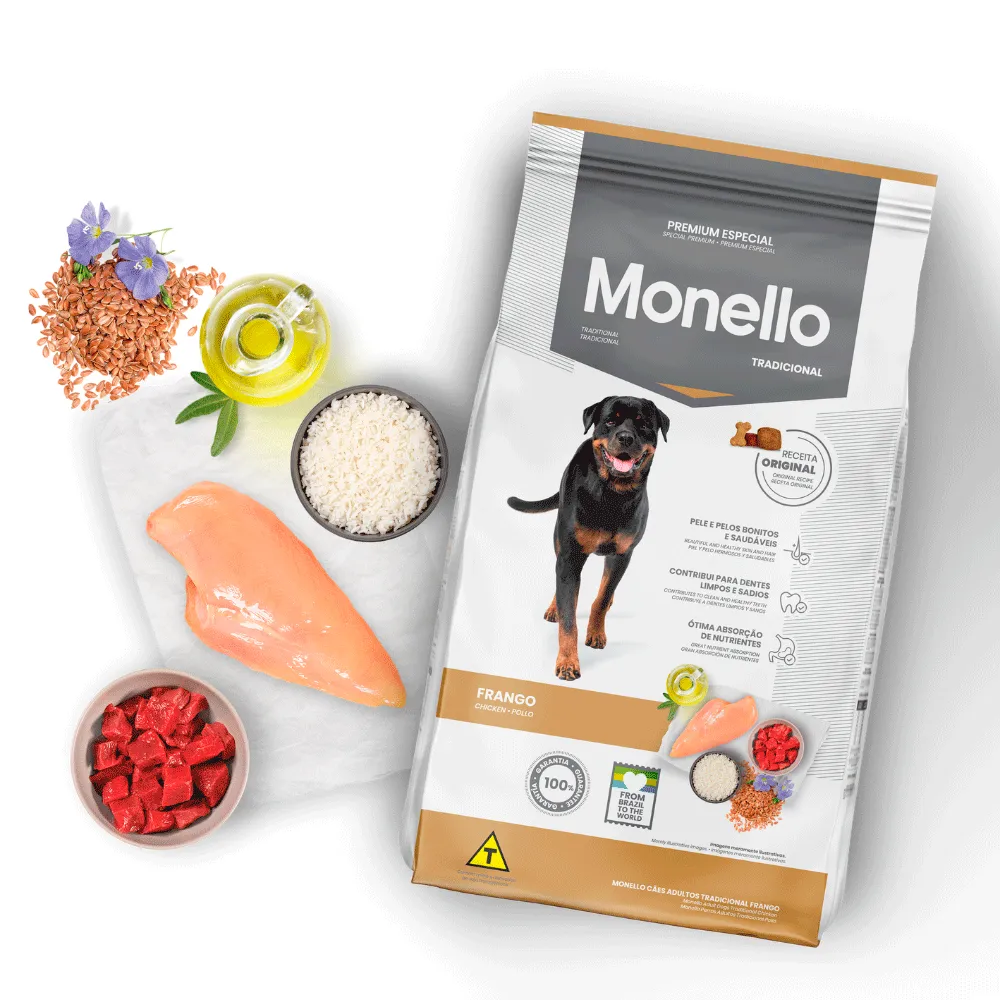 Ração Monello Cães Adultos Tradicional Frango — foto 2