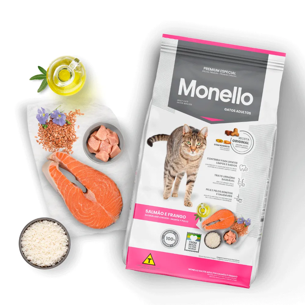Ração Monello Gatos Adultos Salmão e Frango — foto 2