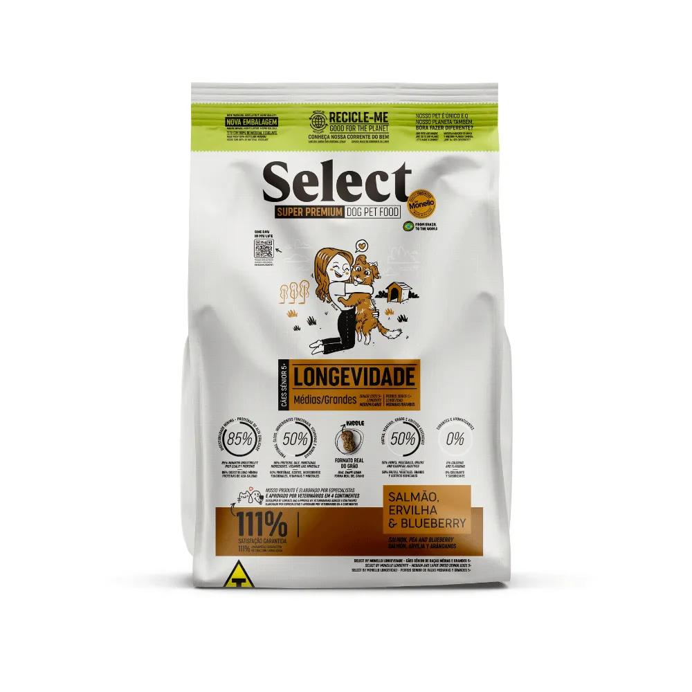 Ração Monello Select Cães Senior 5+ Raças Médias e Grandes Longevidade — foto 2