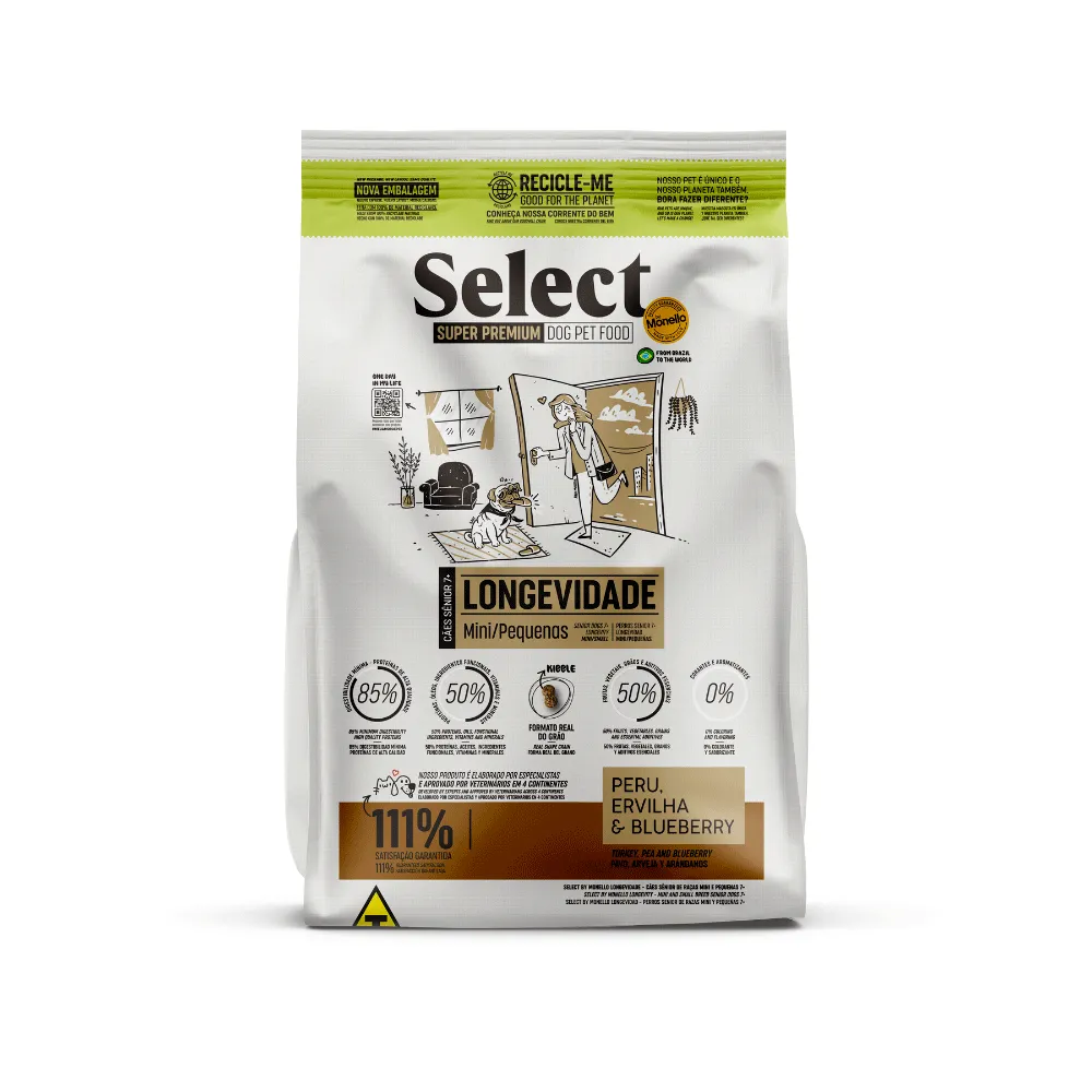 Ração Monello Select Cães Senior 7+ Raças Mini e Pequenas Longevidade — foto 2