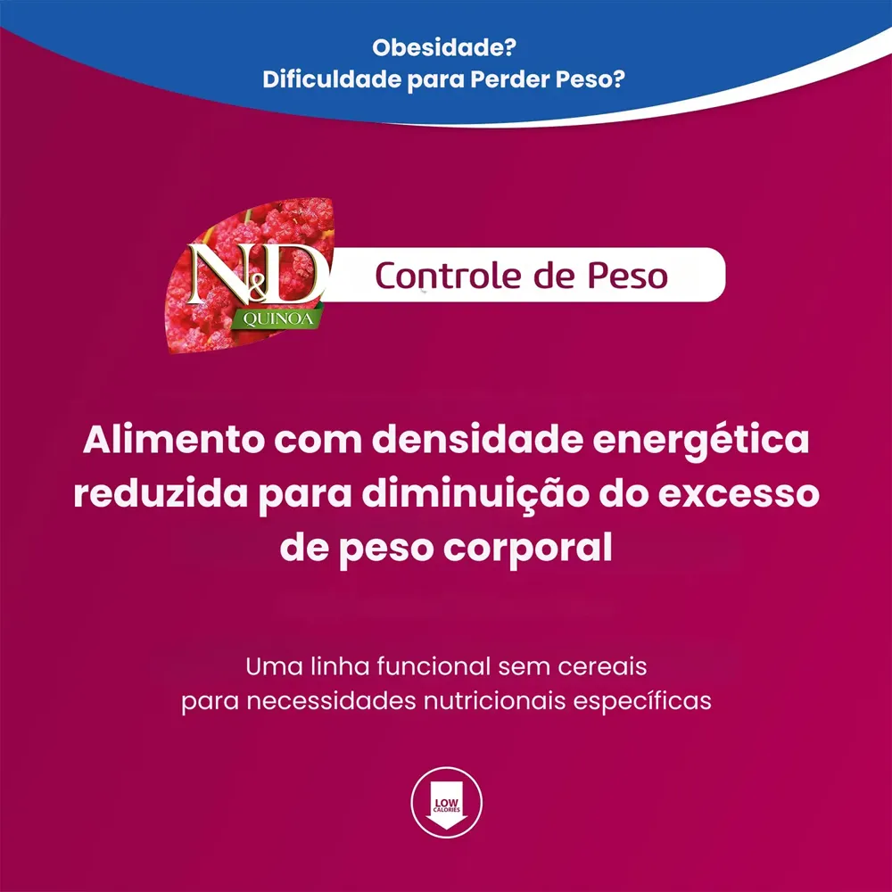 Ração N&D Quinoa Controle de Peso Cães Adultos Raças Mini Cordeiro — foto 4