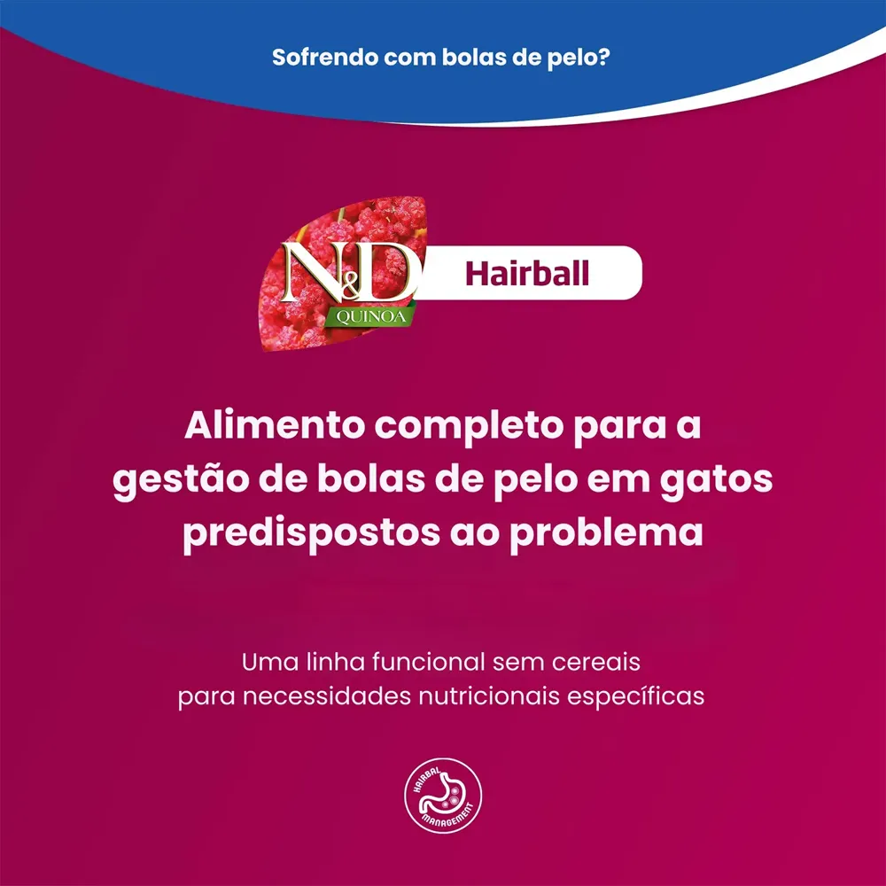 Ração N&D Quinoa Gatos Adultos Hairball Pato — foto 5