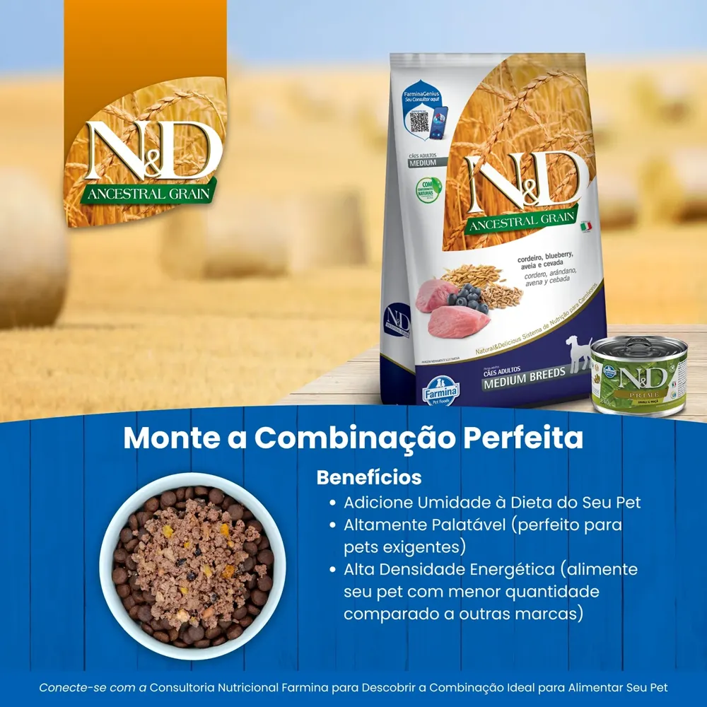 Ração N&D Ancestral Grain Cães Adultos Maxi Cordeiro — foto 4