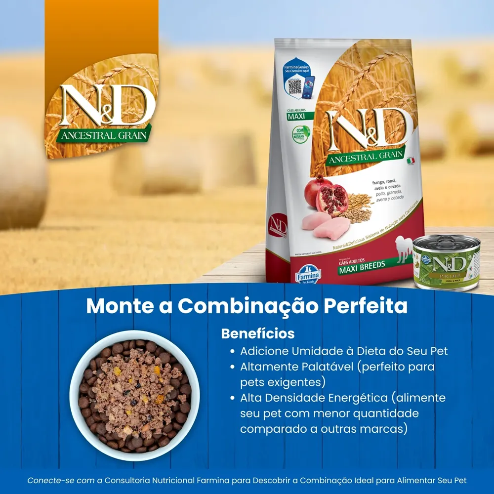 Ração N&D Ancestral Grain Cães Adultos Maxi Frango — foto 4