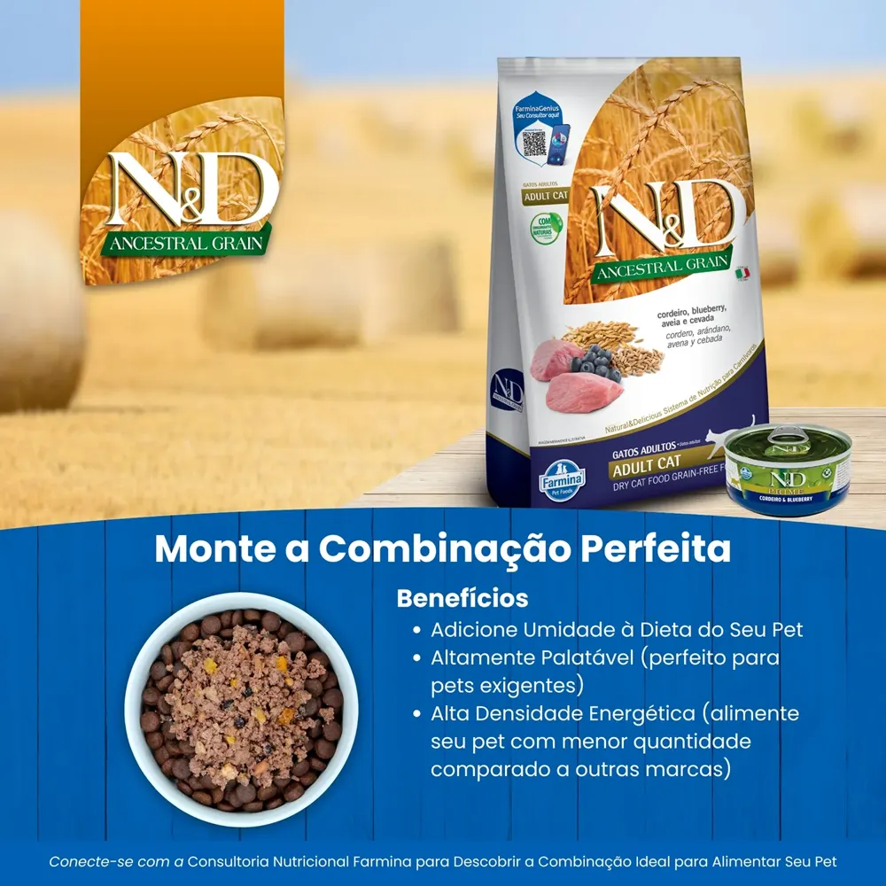 Ração N&D Ancestral Grain Gatos Adultos Cordeiro — foto 4