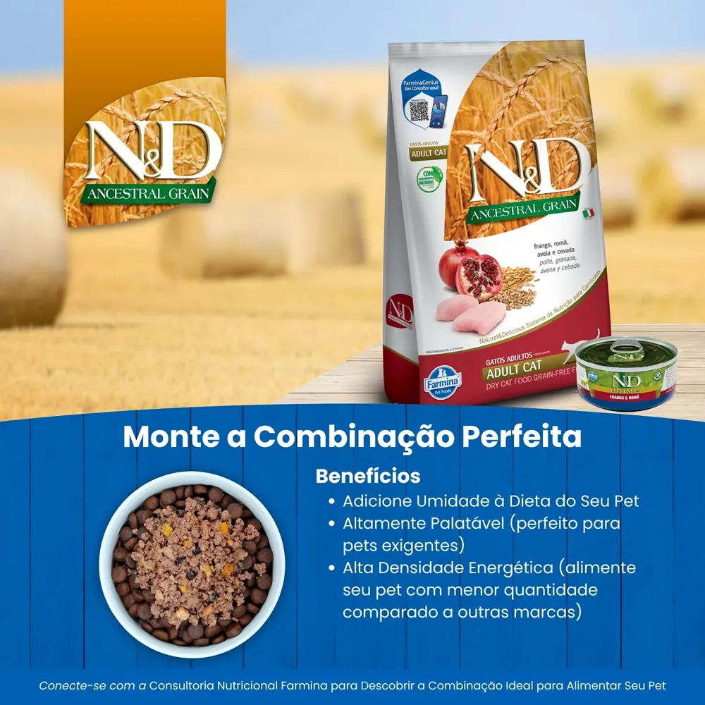 Ração N&D Ancestral Grain Gatos Adultos Frango e Romã — foto 4