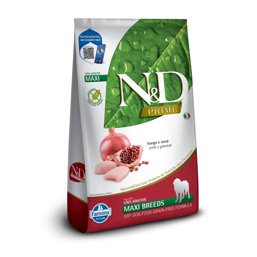 Ração N&D Prime Cães Adultos Maxi Frango