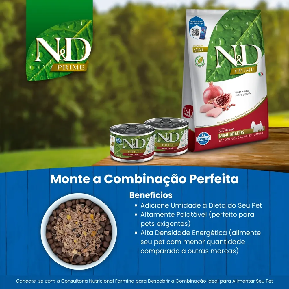Ração N&D Prime Cães Adultos Mini Frango e Romã — foto 5