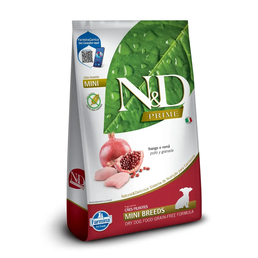 Ração N&D Prime Cães Puppy Mini Frango e Romã
