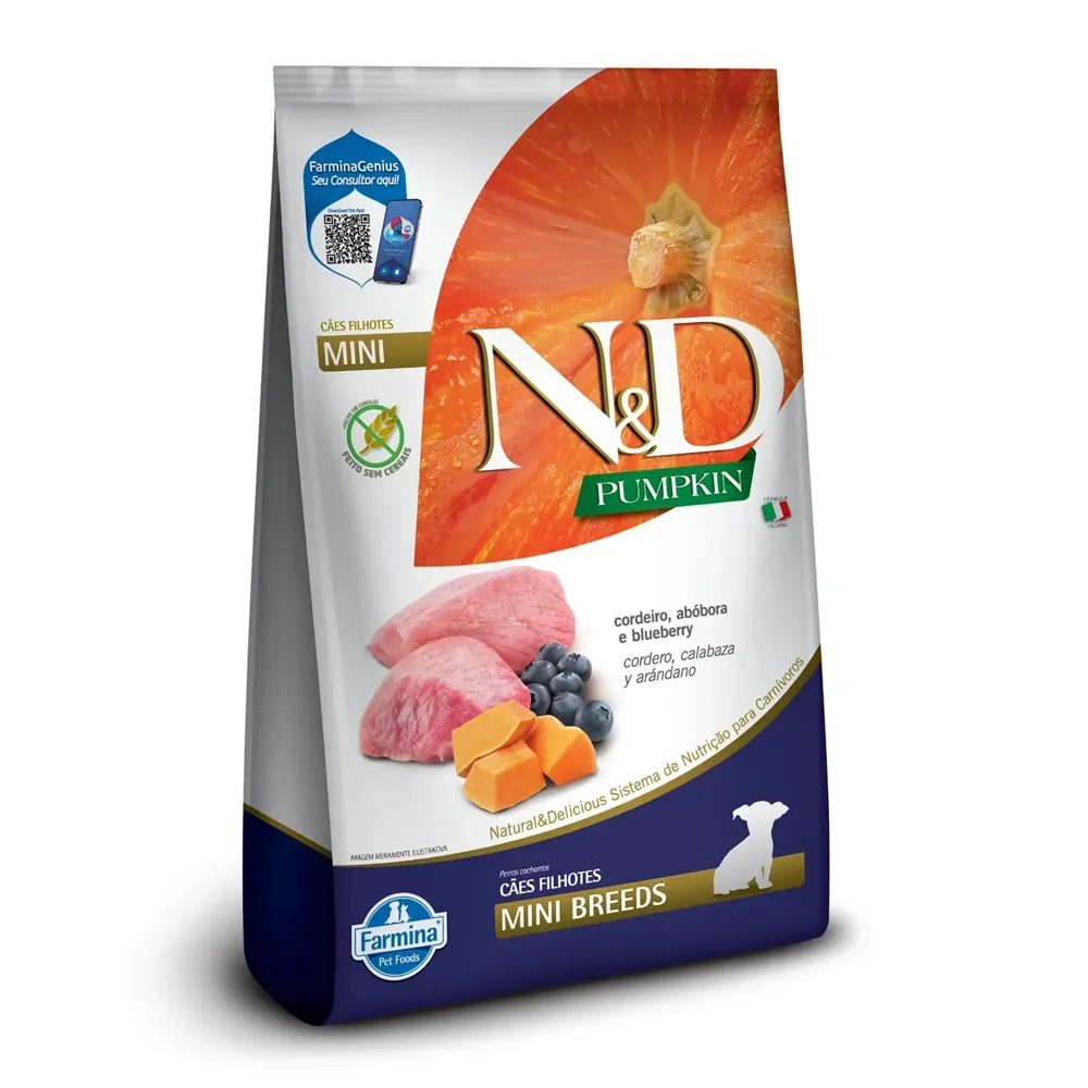 Ração N&D Pumpkin Cães Filhotes Raças Mini e Pequenas Cordeiro