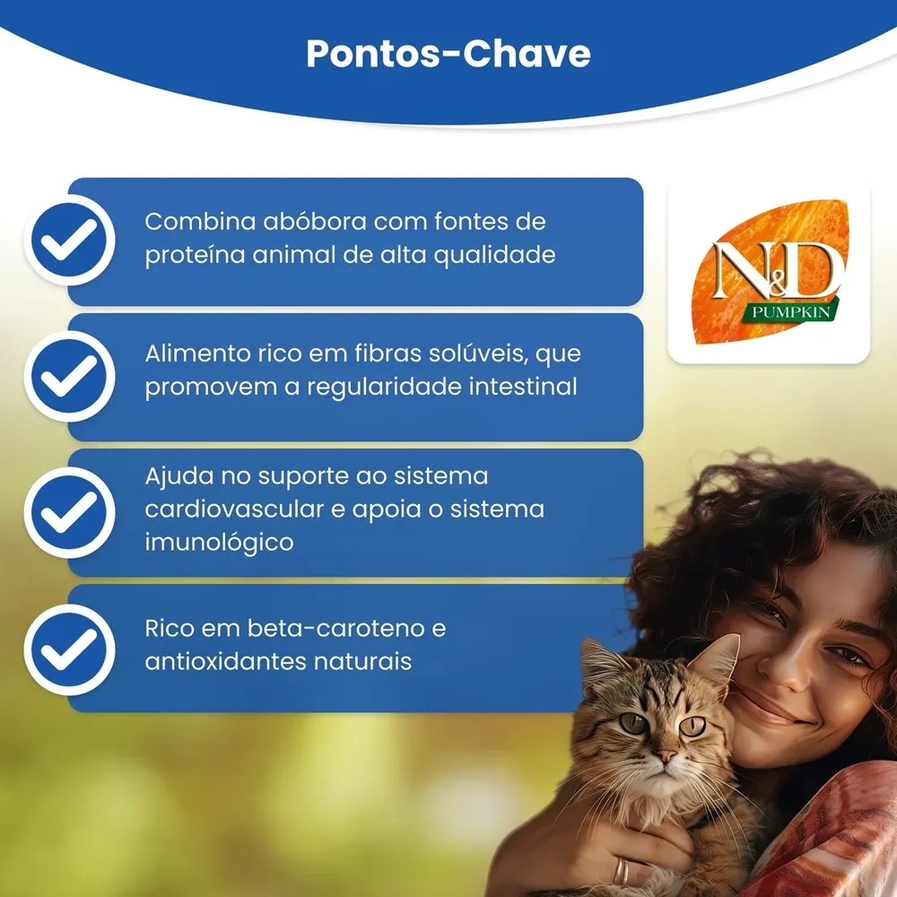Ração N&D Pumpkin Gatos Adultos Castrados Frango — foto 6