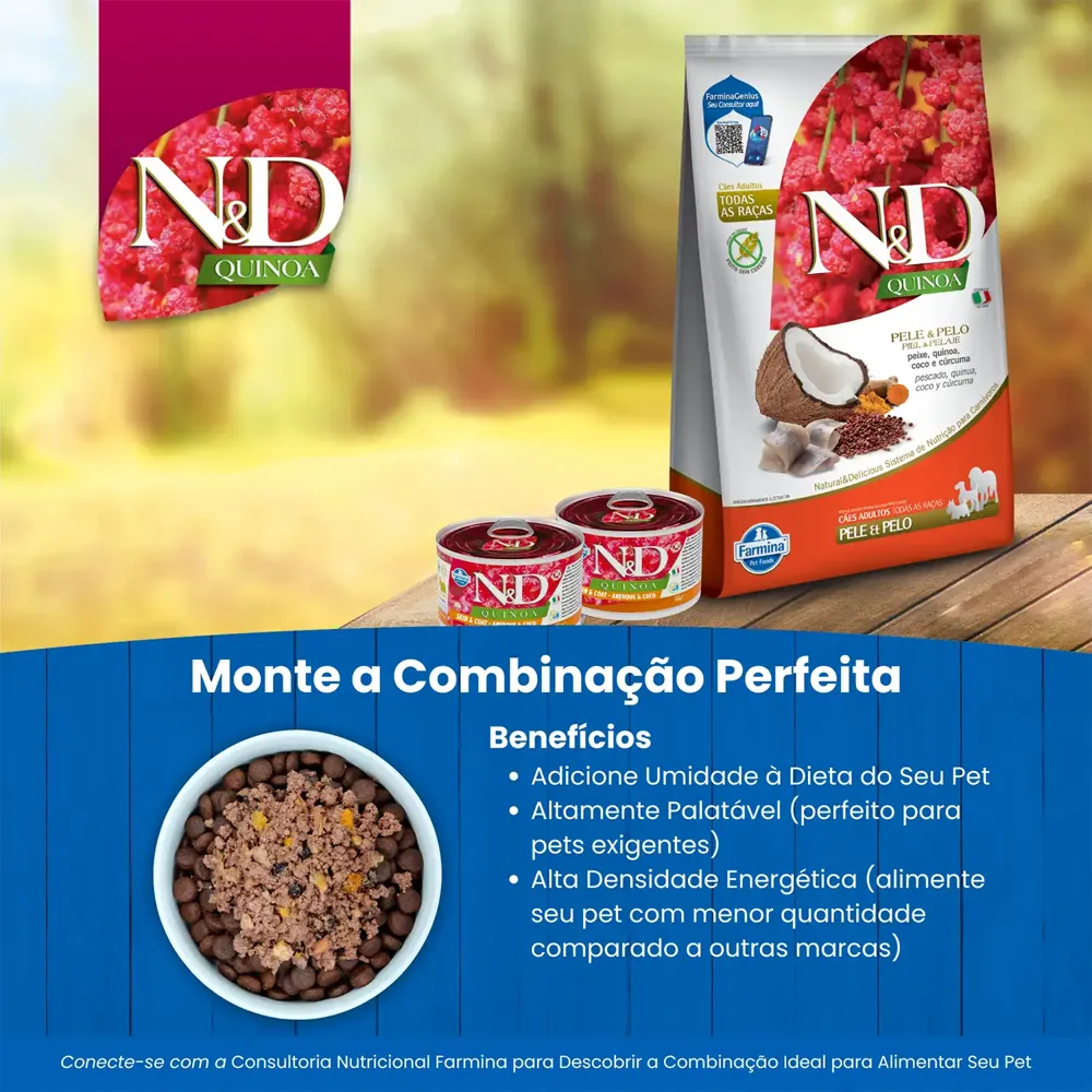 Ração N&D Quinoa Cães Adultos Skin & Coat Peixe — foto 5
