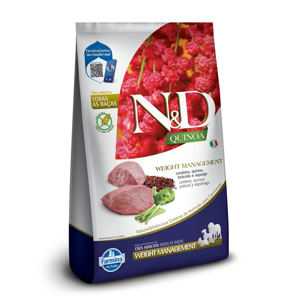 Ração N&D Quinoa Cães Adultos Weight Cordeiro