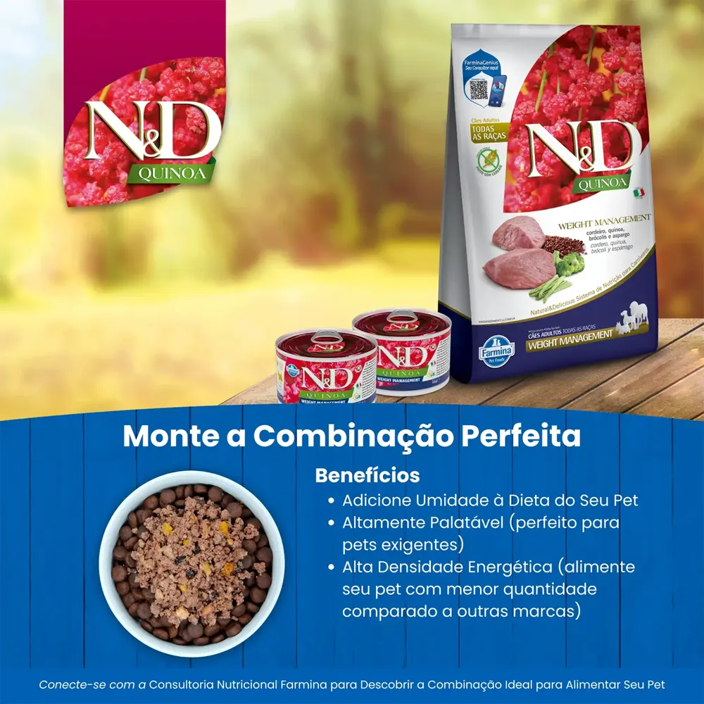 Ração N&D Quinoa Cães Adultos Weight Cordeiro — foto 5