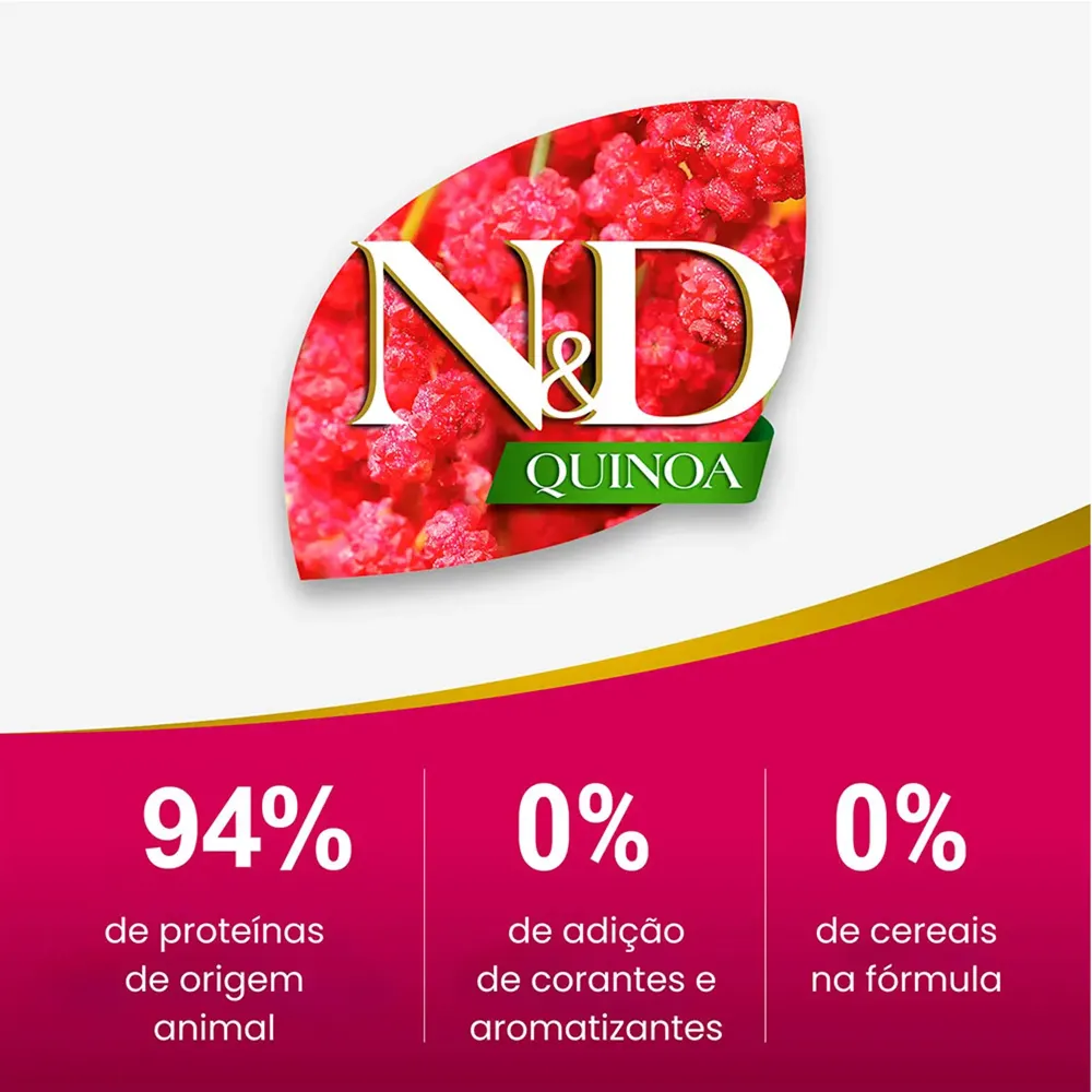 Ração N&D Quinoa Controle de Peso Cães Adultos Raças Mini e Pequenas Suíno — foto 4