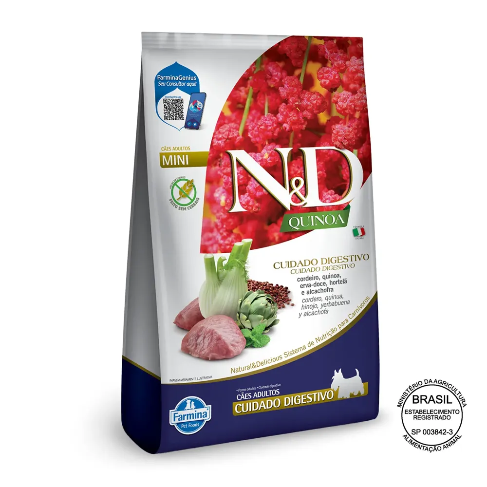 Ração N&D Quinoa Cuidado Digestivo Cães Adultos Mini Cordeiro — foto 2
