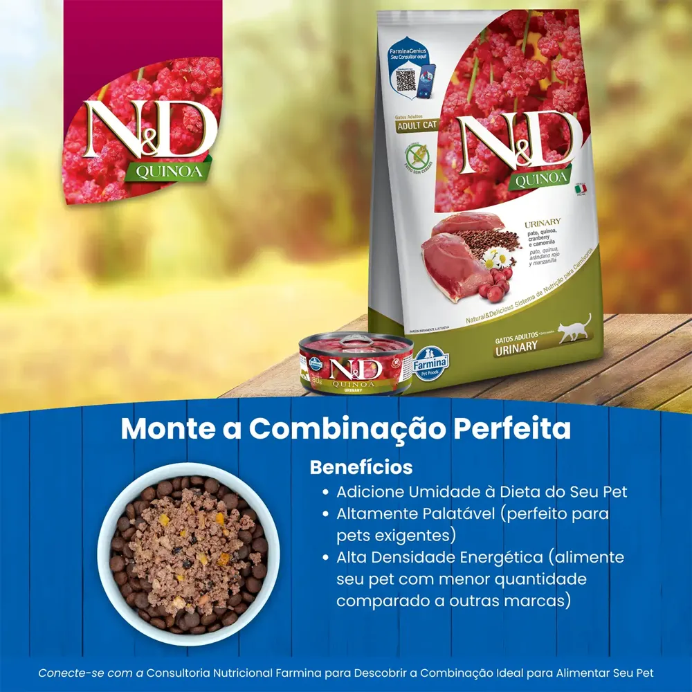 Ração N&D Quinoa Gatos Adultos Urinary Pato — foto 6