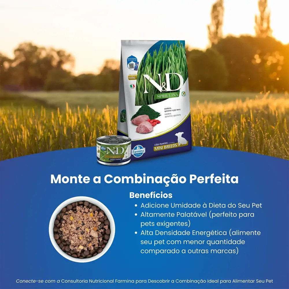 Ração N&D Spirulina Cães Puppy Mini Cordeiro — foto 5