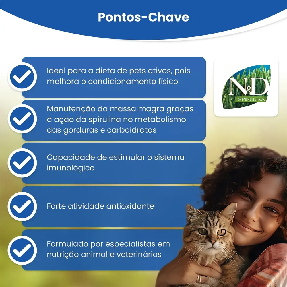 Ração N&D Spirulina Gatos Adultos Tilápia — foto 6