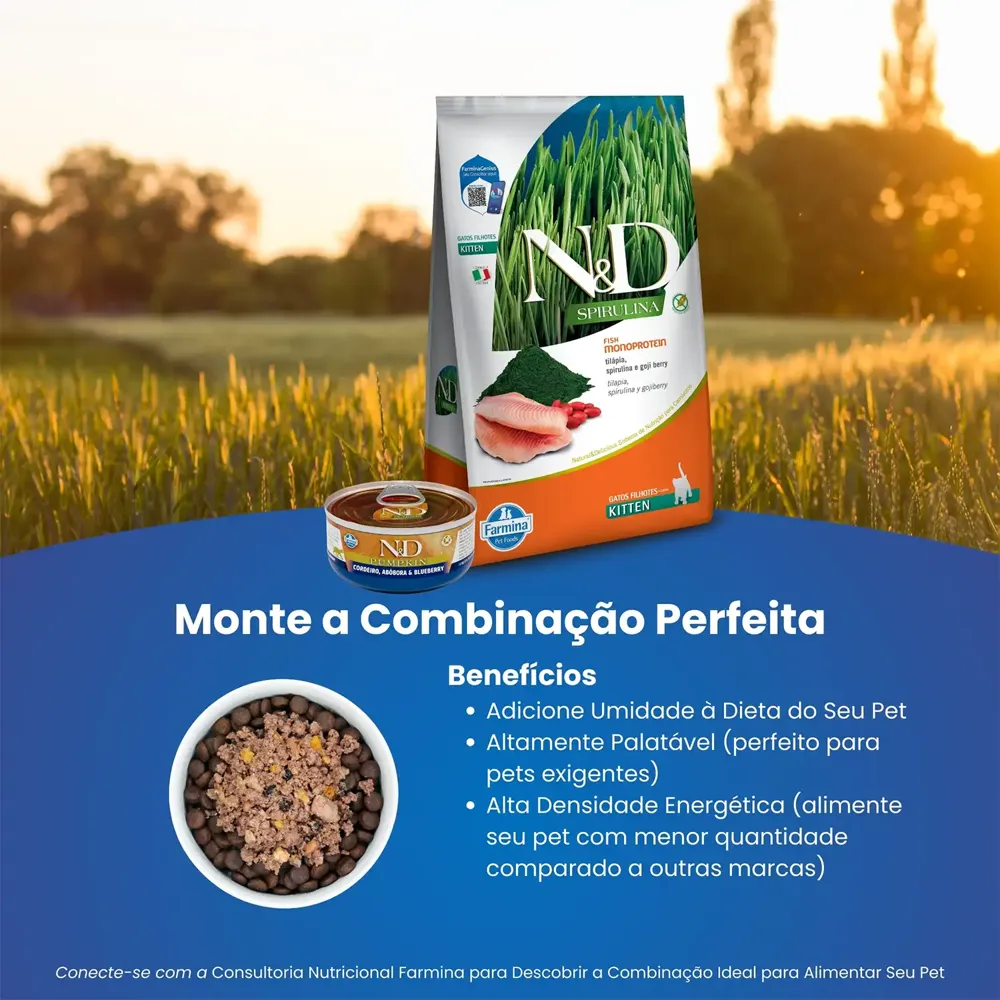 Ração N&D Spirulina Gatos Filhotes Tilápia — foto 5
