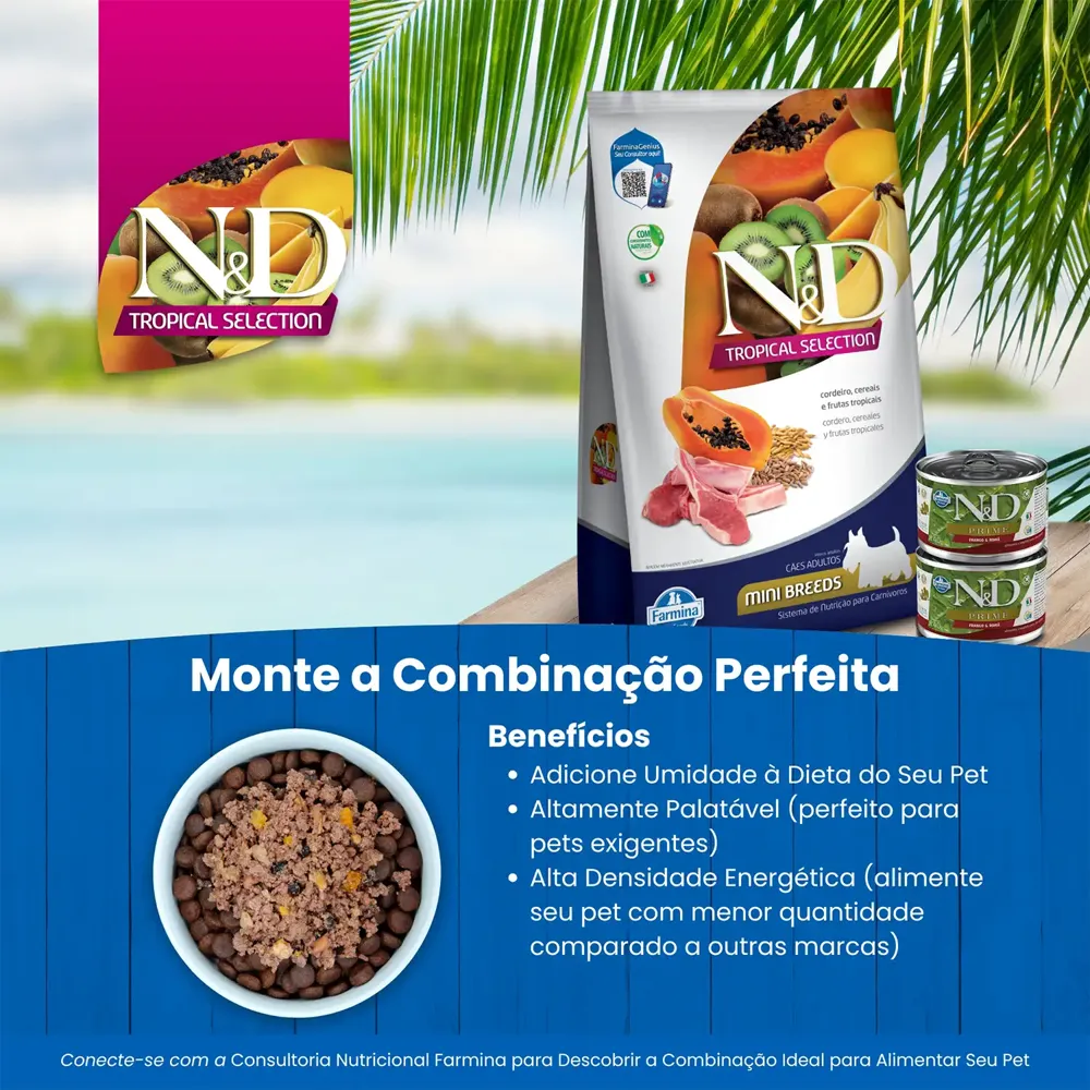 Ração N&D Tropical Selection Cães Adultos Mini Cordeiro — foto 5