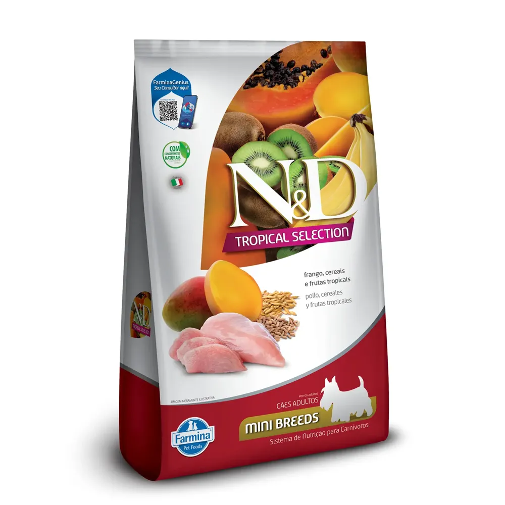 Ração N&D Tropical Selection Cães Adultos Mini Frango