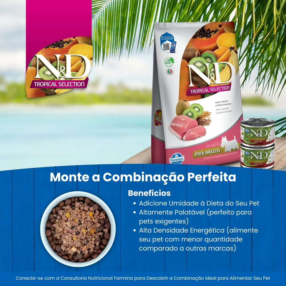 Ração N&D Tropical Selection Cães Adultos Mini Suíno e Cereais — foto 5