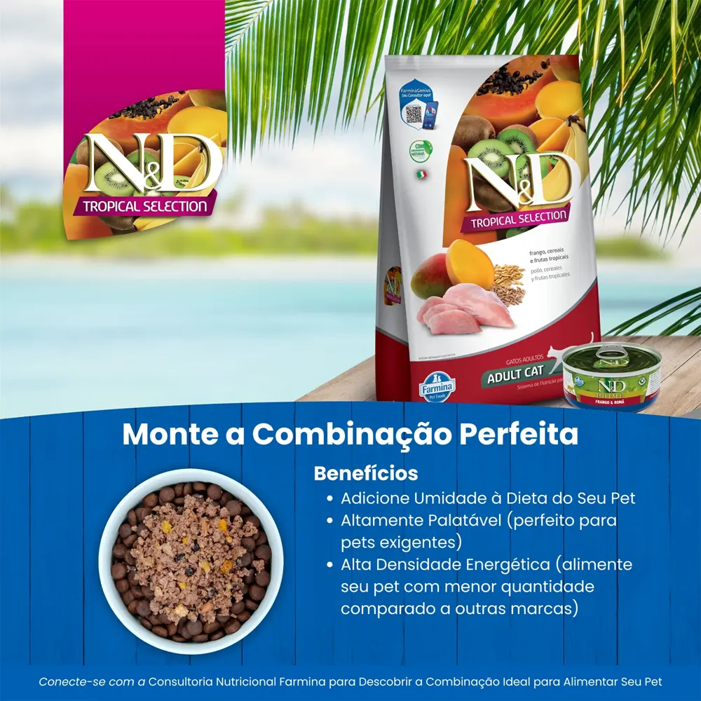 Ração N&D Tropical Selection Gatos Adultos Frango — foto 5