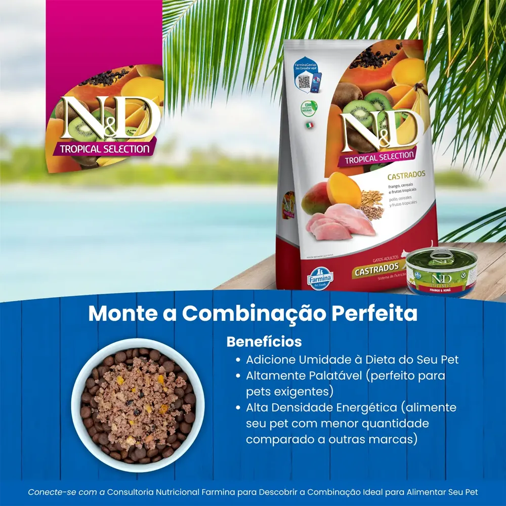 Ração N&D Tropical Selection Gatos Castrados Frango — foto 5