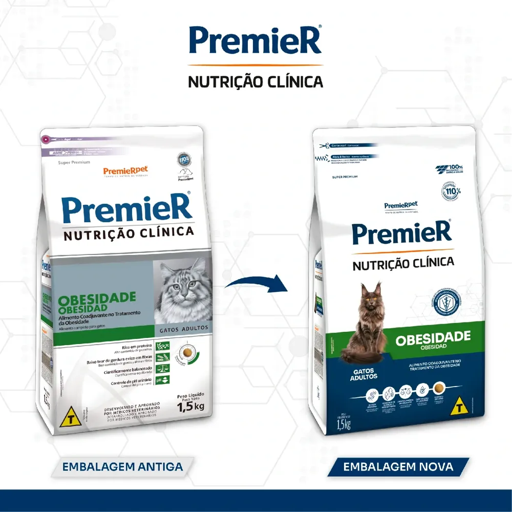 Ração Premier Nutrição Clínica Obesidade Gatos Adultos — foto 3