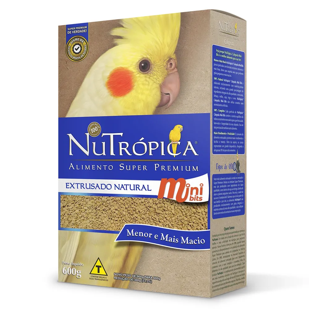 Ração Nutrópica para Calopsita Extrusado Natural Mini Bits — foto 2