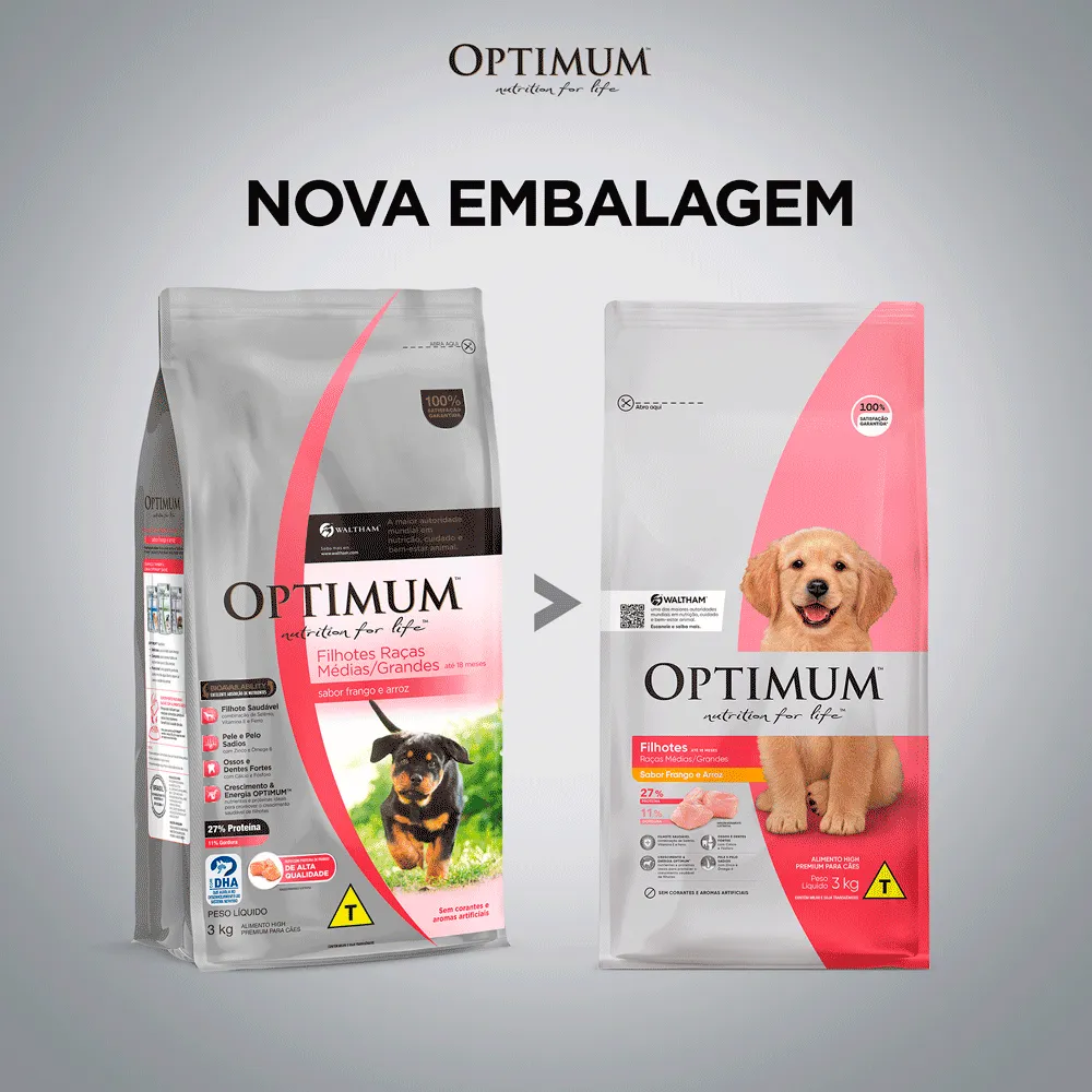 Ração Optimum para Cães Filhotes Raças Médias e Grandes Frango e Arroz — foto 3