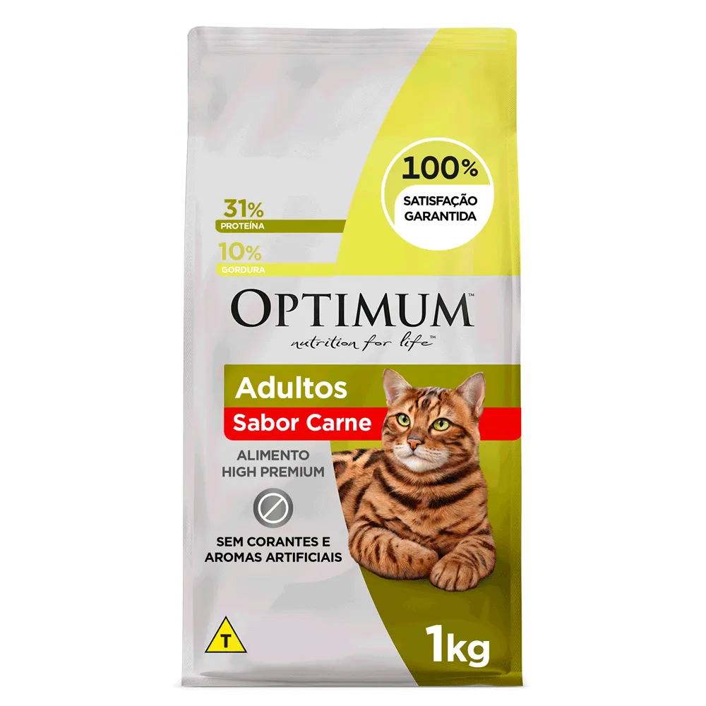 Ração Optimum para Gatos Adultos Carne