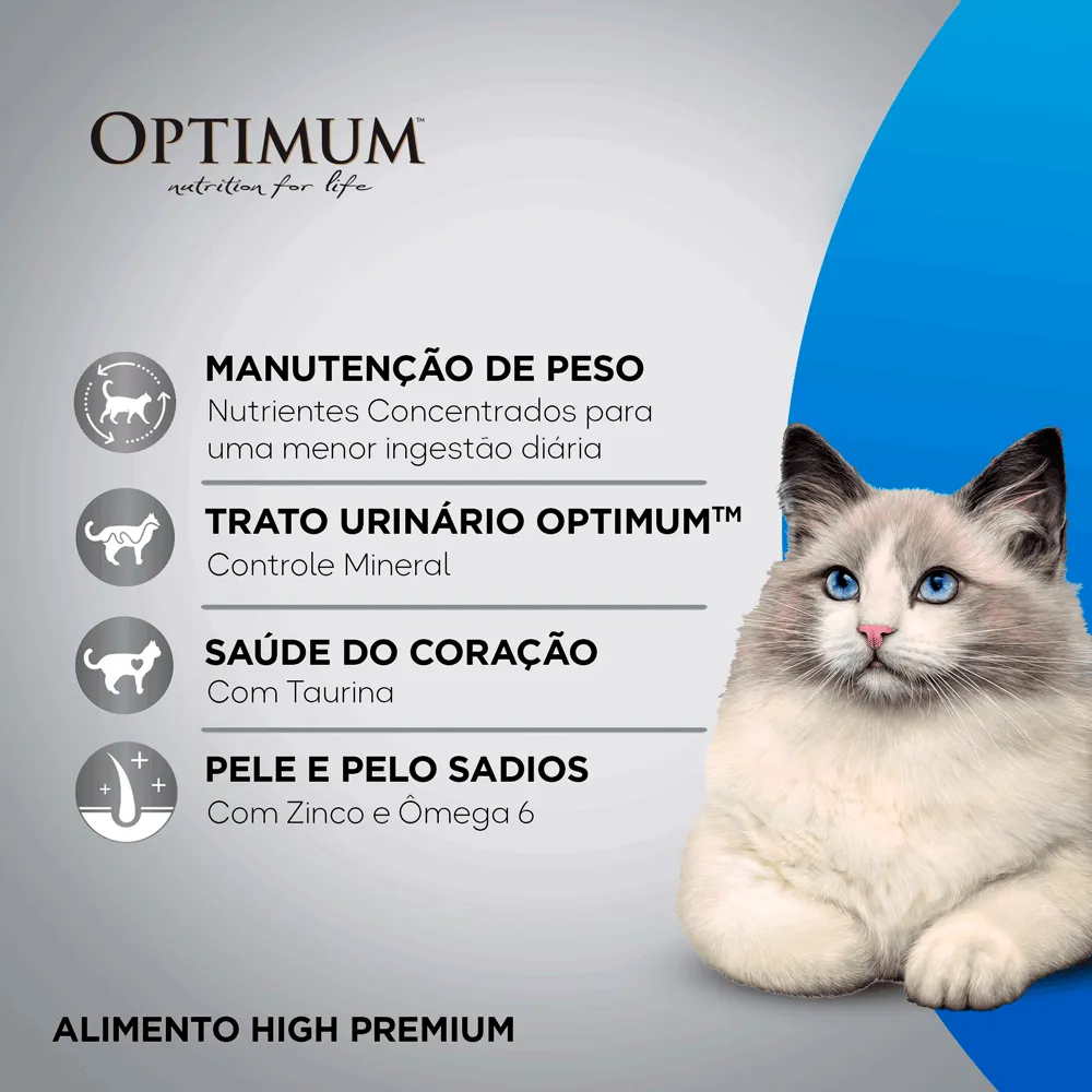 Ração Optimum para Gatos Adultos Castrados Carne — foto 3