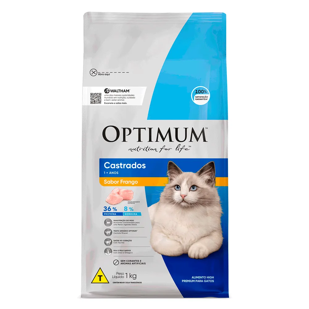 Ração Optimum para Gatos Adultos Castrados Frango — foto 2