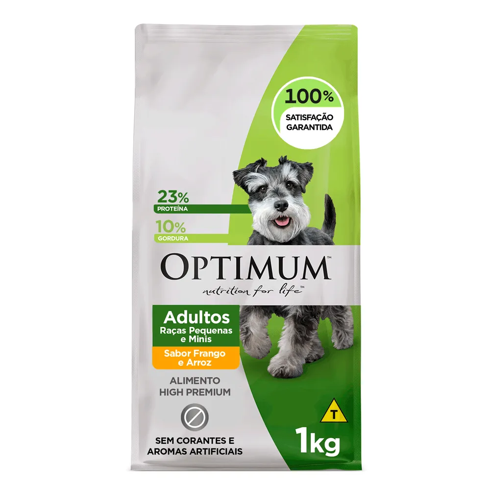 Ração Optimum para Cães Adultos Raças Pequenas e Minis Frango e Arroz