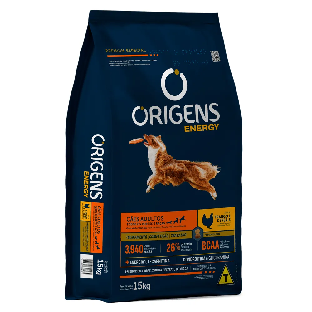 Ração Origens Energy Cães Adultos Frango e Cereais — foto 2