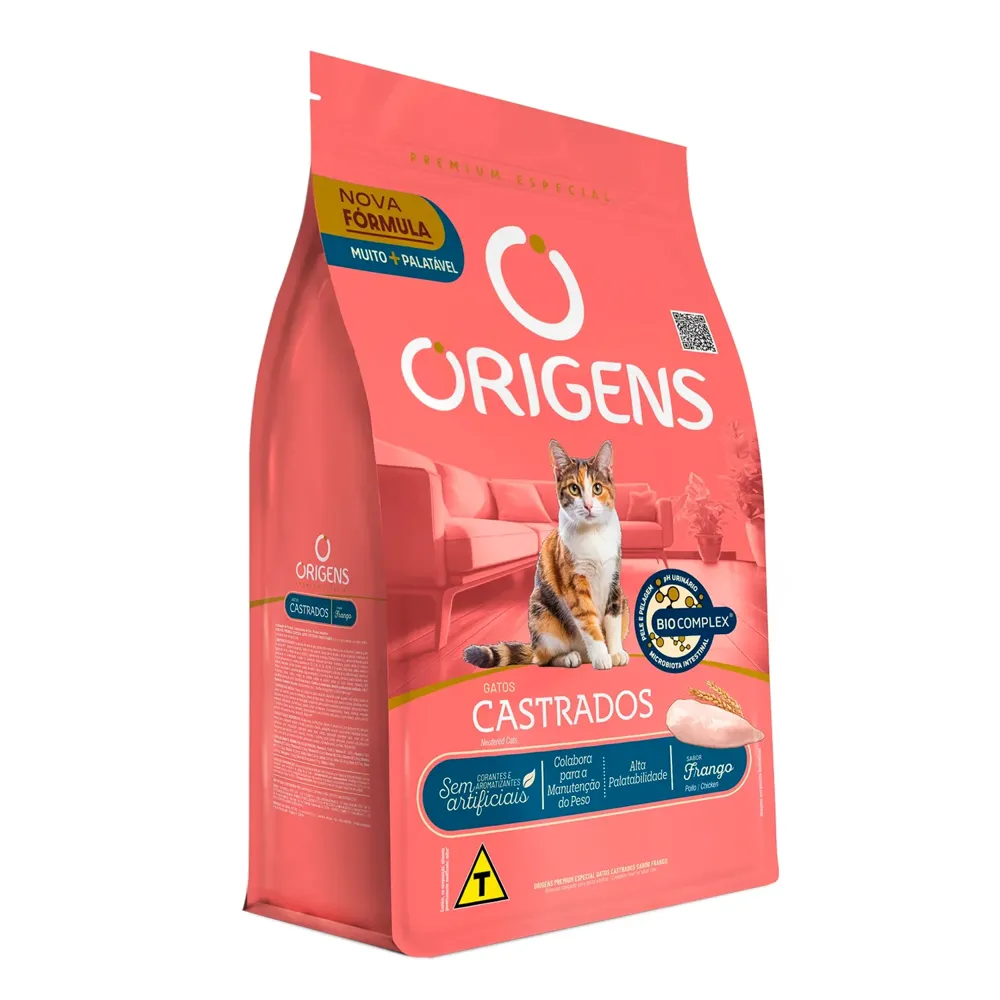 Ração Origens Gatos Castrados Frango