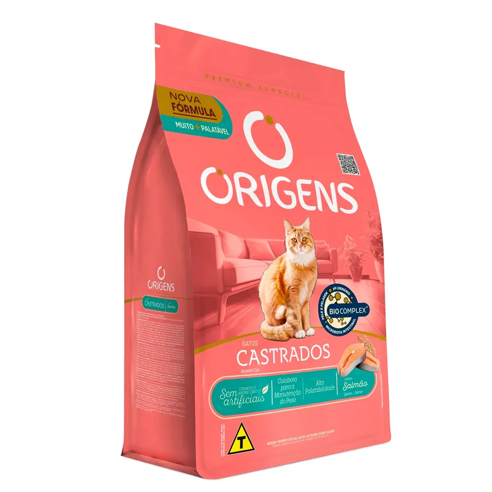 Ração Origens Gatos Castrados Salmão