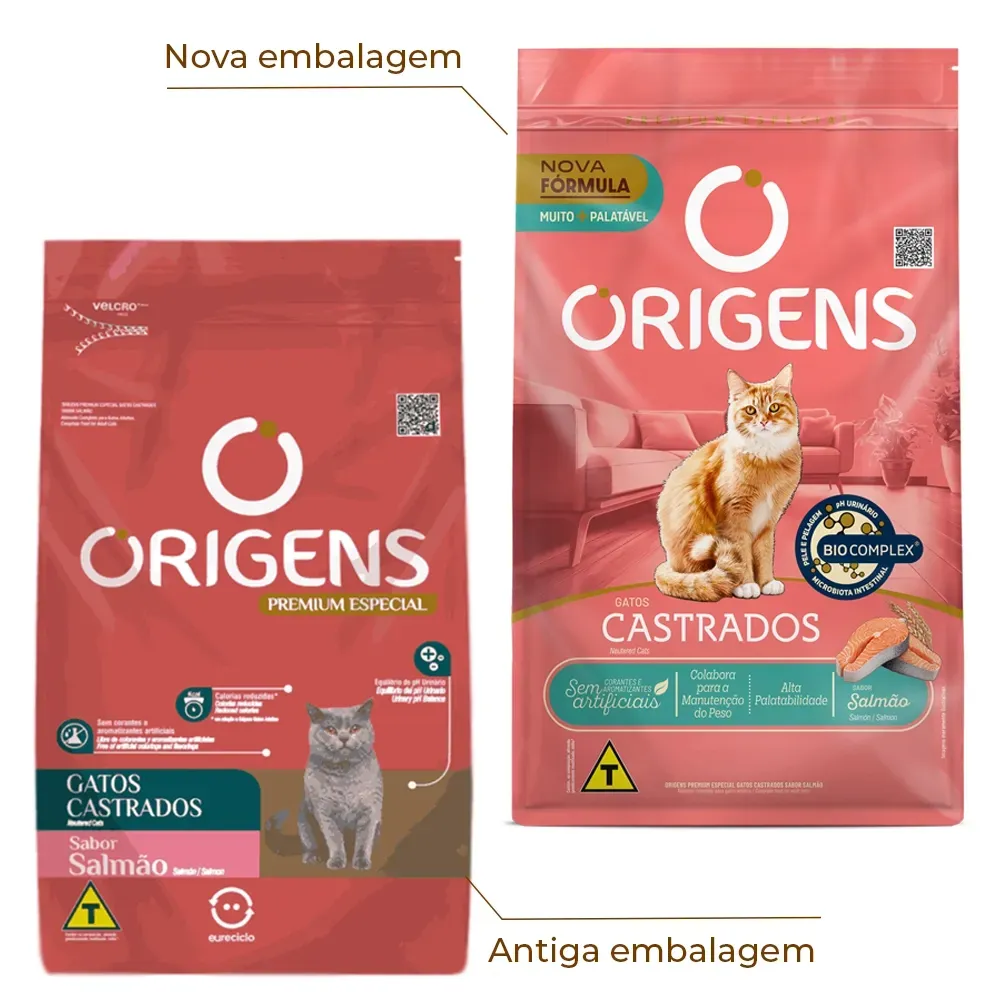 Ração Origens Gatos Castrados Salmão — foto 2