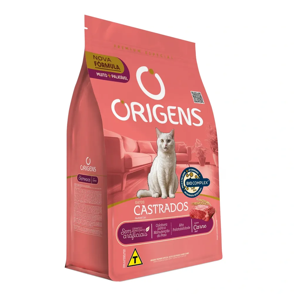 Ração Origens Gatos Castrados Carne — foto 5