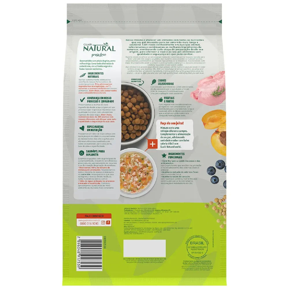 Ração Guabi Natural Grain Free Cães Adultos Raças Médias Frango e Lentilha — foto 2